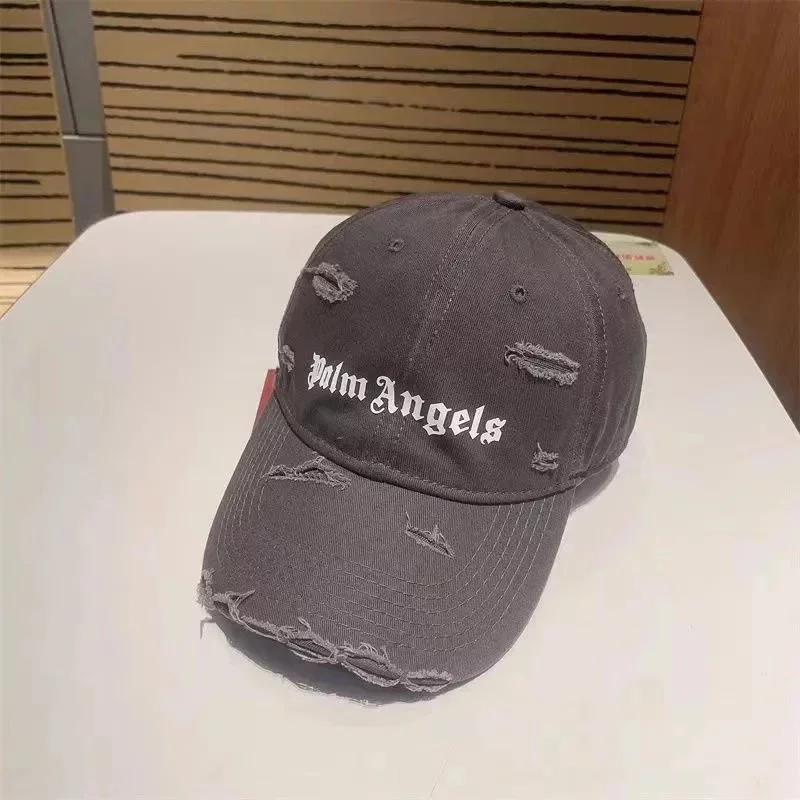 Palm Angels Palm City Distressed Baseball Cap Grey PA 002