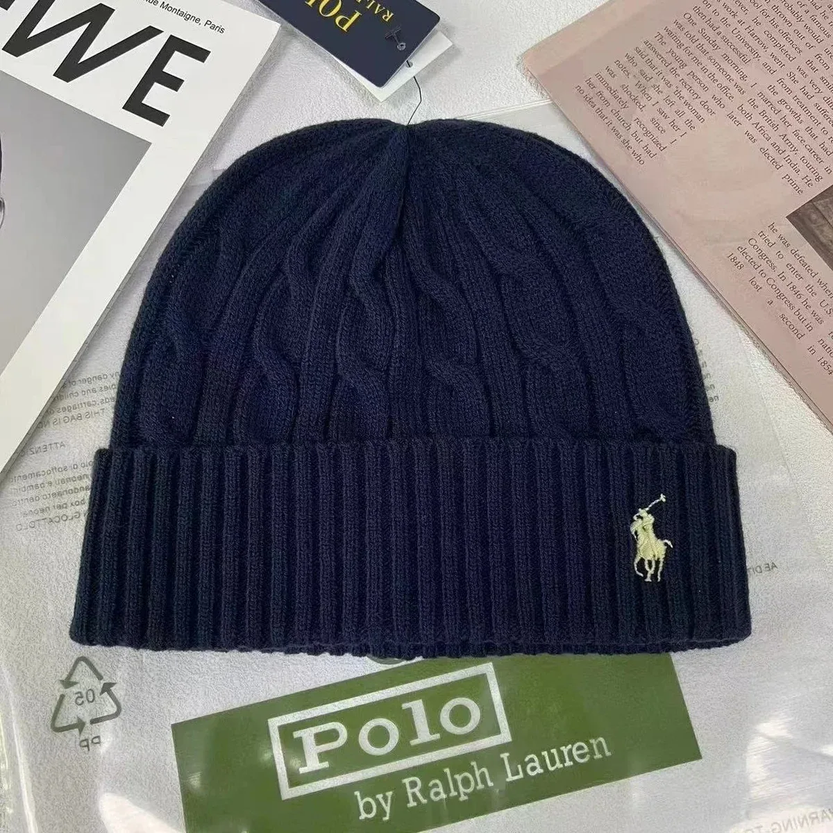 Polo Ralph Lauren Deep Blue Cable Beanie
