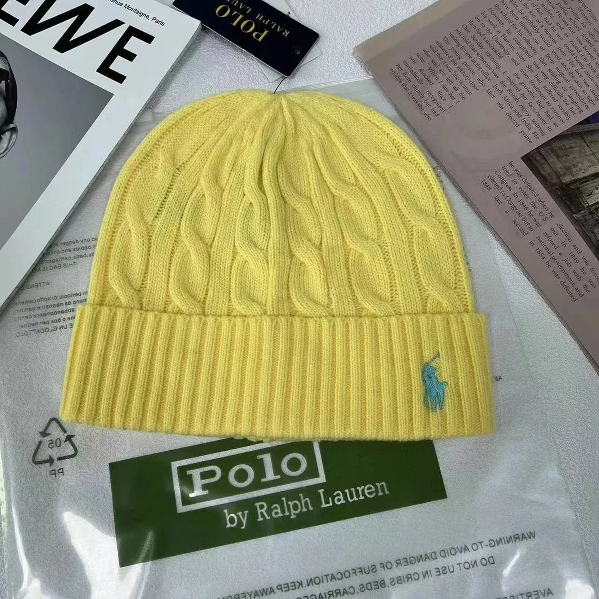 Polo Ralph Lauren Cable Knit Beanie Yellow