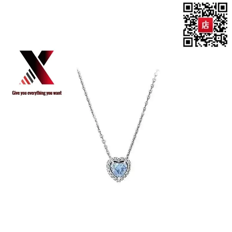 Heart-Shaped Blue Crystal Necklace