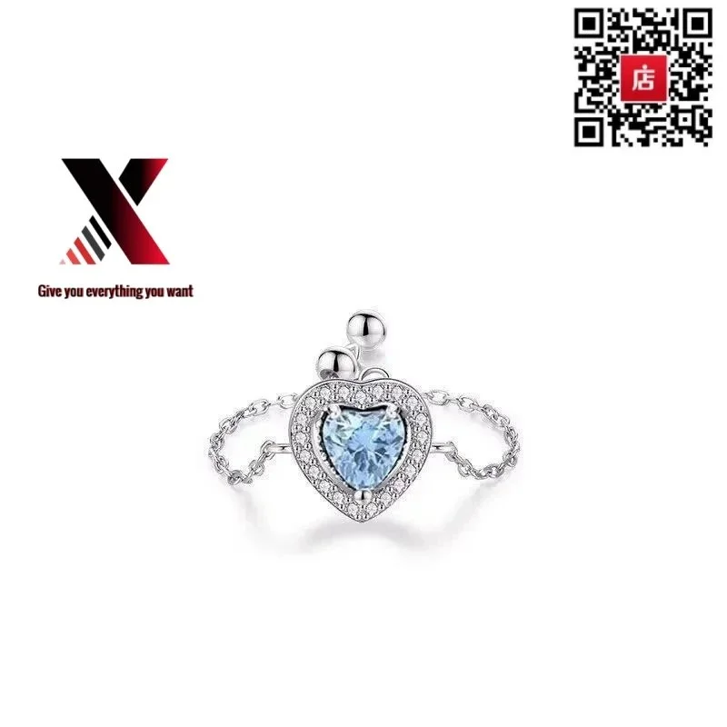 Heart Shape Blue Crystal Ring Jewelry
