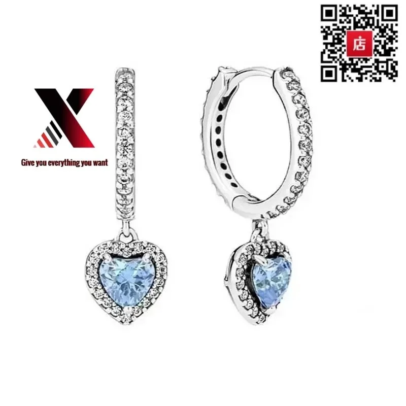 Pandora Return to Tiffany Heart Drop Earrings Blue