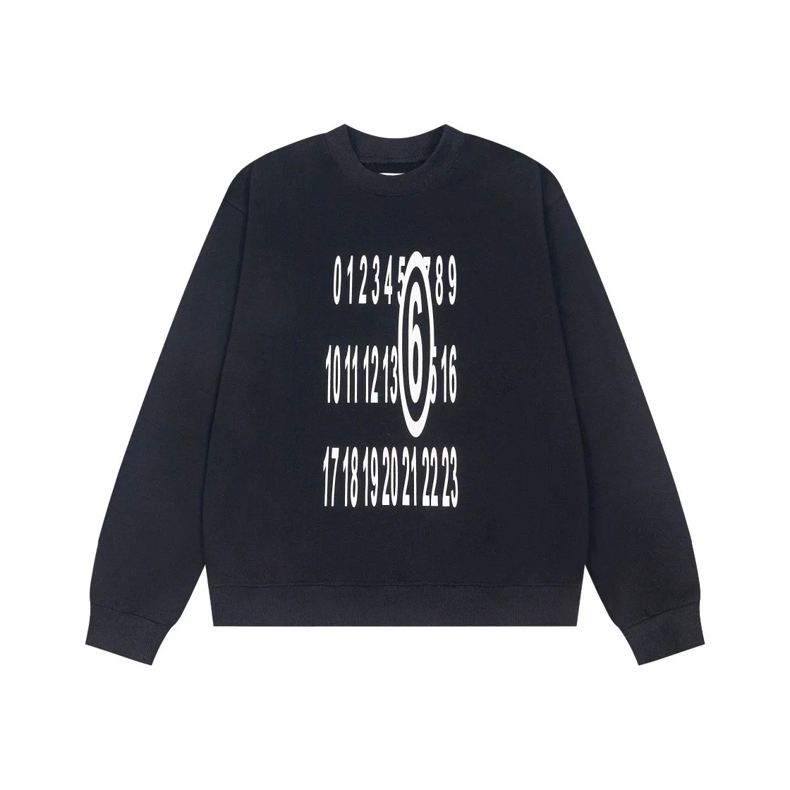 Maison Margiela Tabi Black Numeric Print Sweatshirt