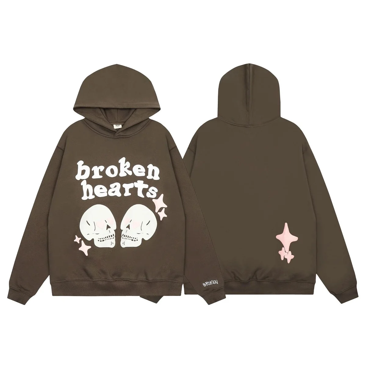 Unisex Broken Hearts Hoodie in Brown