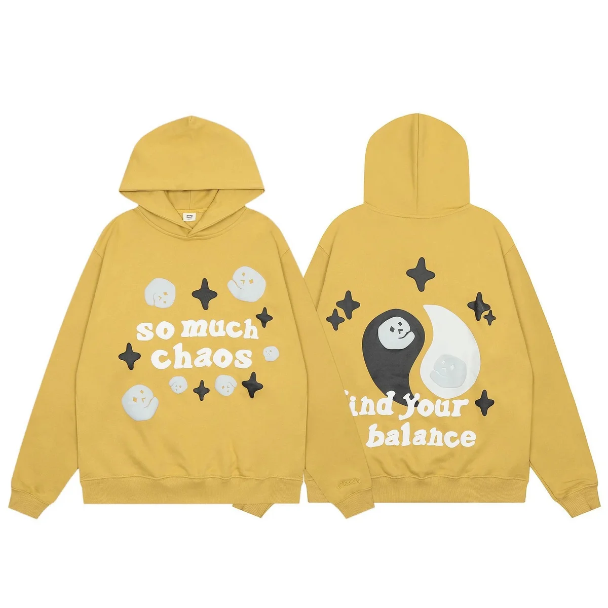 Unisex Yellow 'So Much Chaos' Hoodie