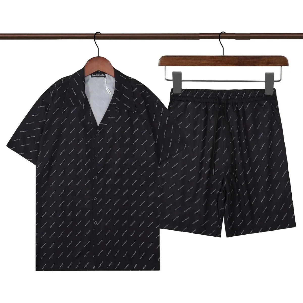 Balenciaga All-Over Logo Shorts Set BA Color