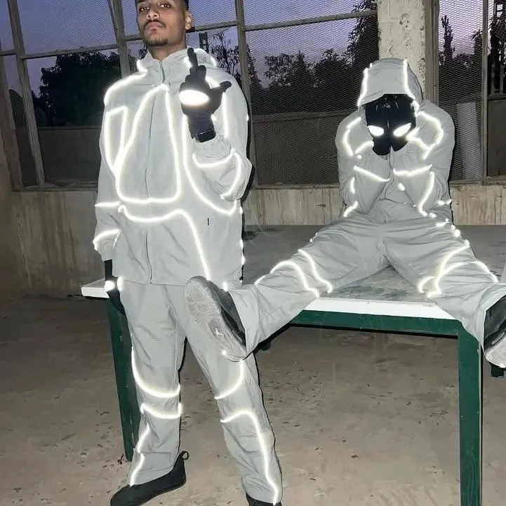 Reflective Grey Tracksuit Set