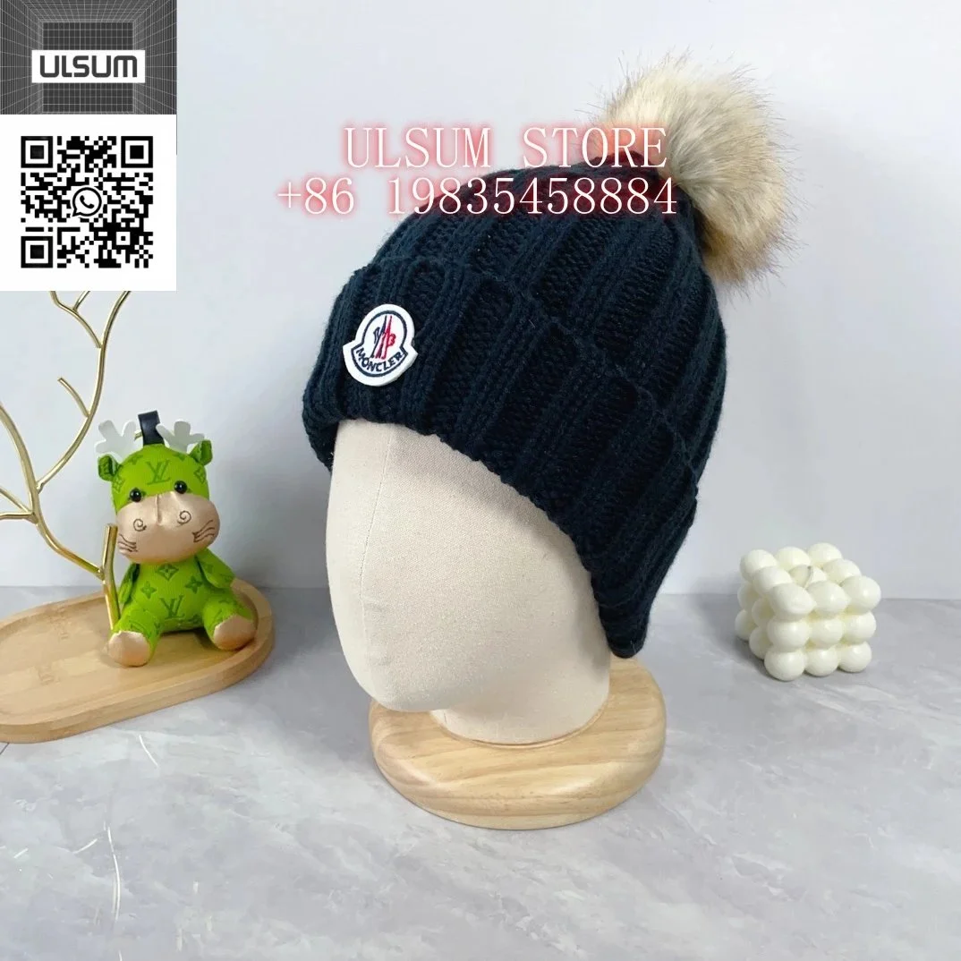 Moncler Black Pom-Pom Beanie Hat