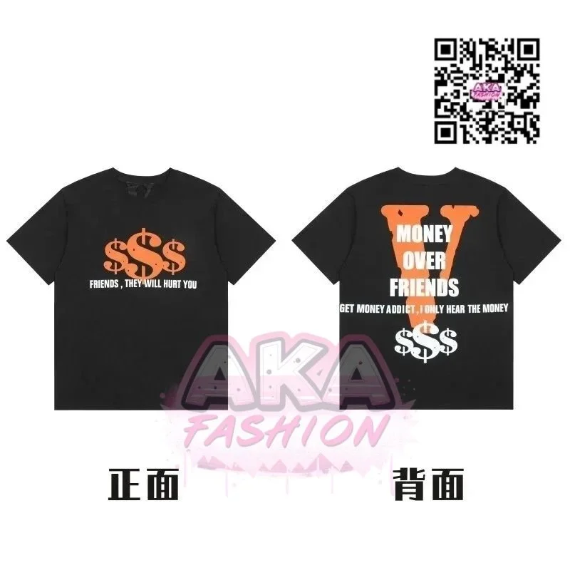 Unisex VLS Money Over Friends Black T-Shirt