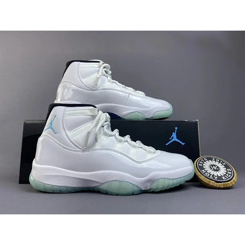 Nike Air Jordan 11 White Cyan Green Sneakers