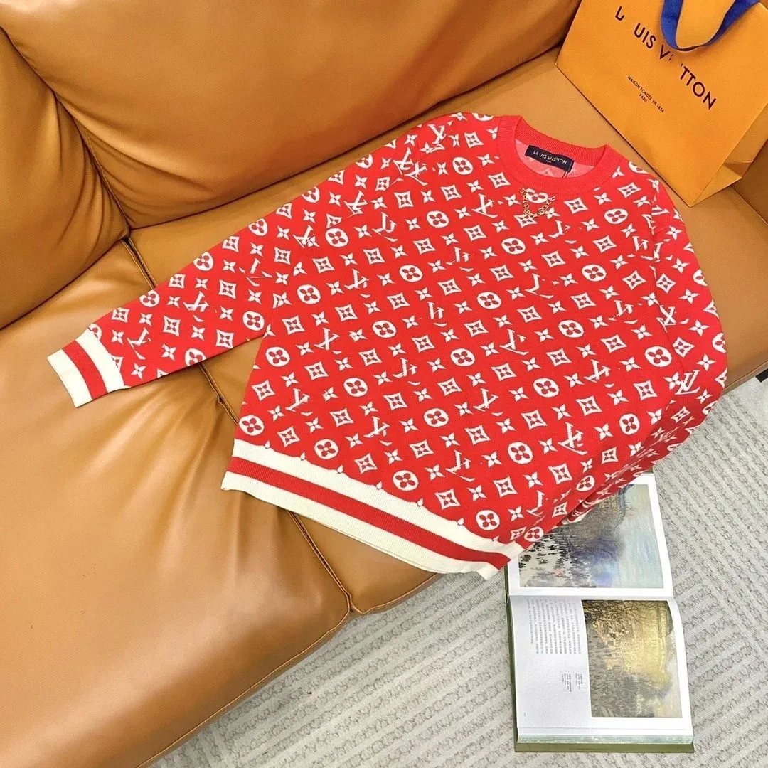 Louis Vuitton Classic Logo Red Monogram Sweater