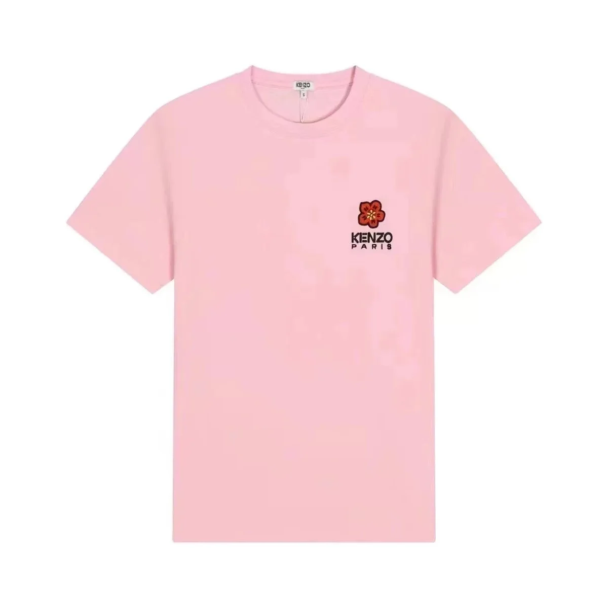 Kenzo Pink Flower Embroidered T-Shirt