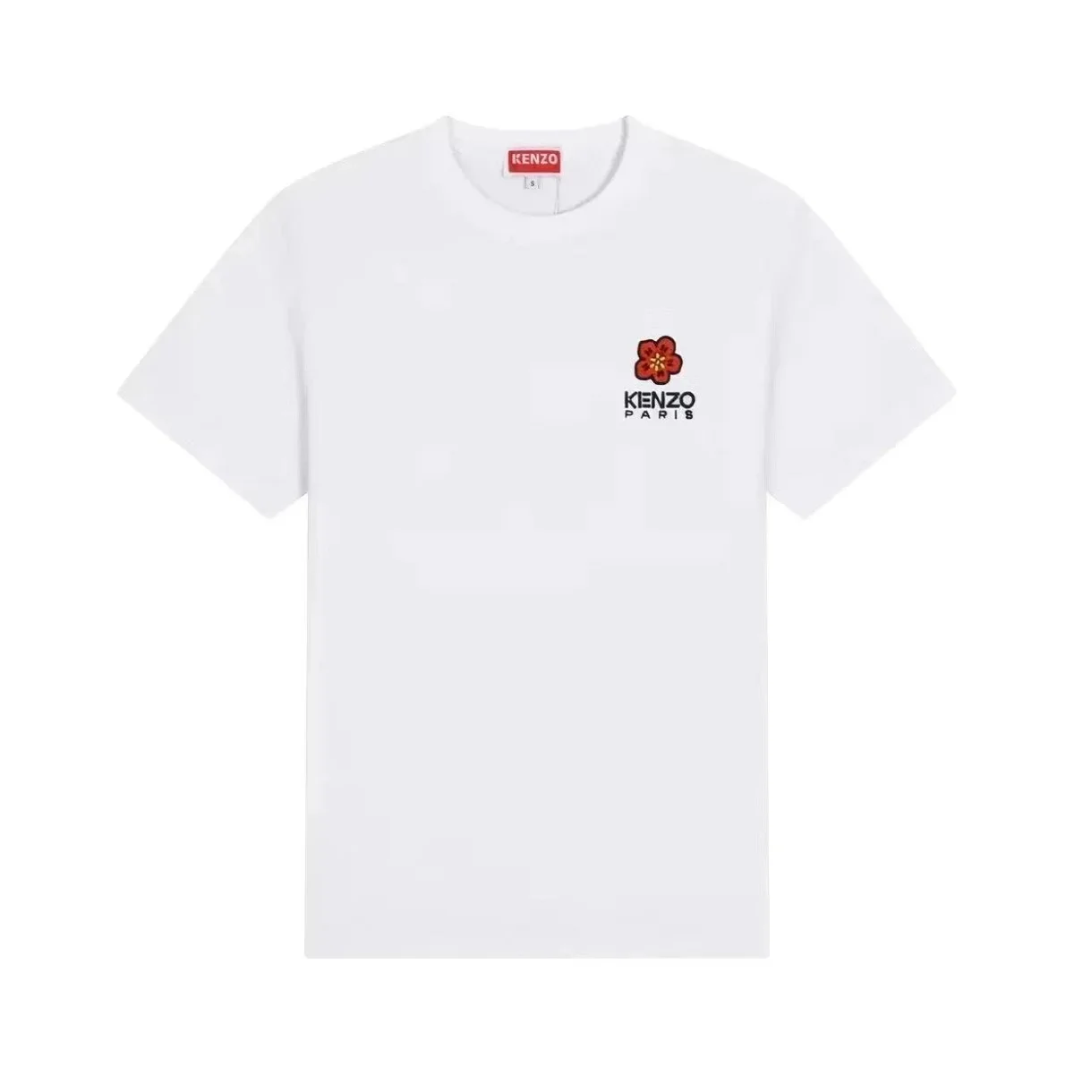 Kenzo White Flower Embroidery T-Shirt