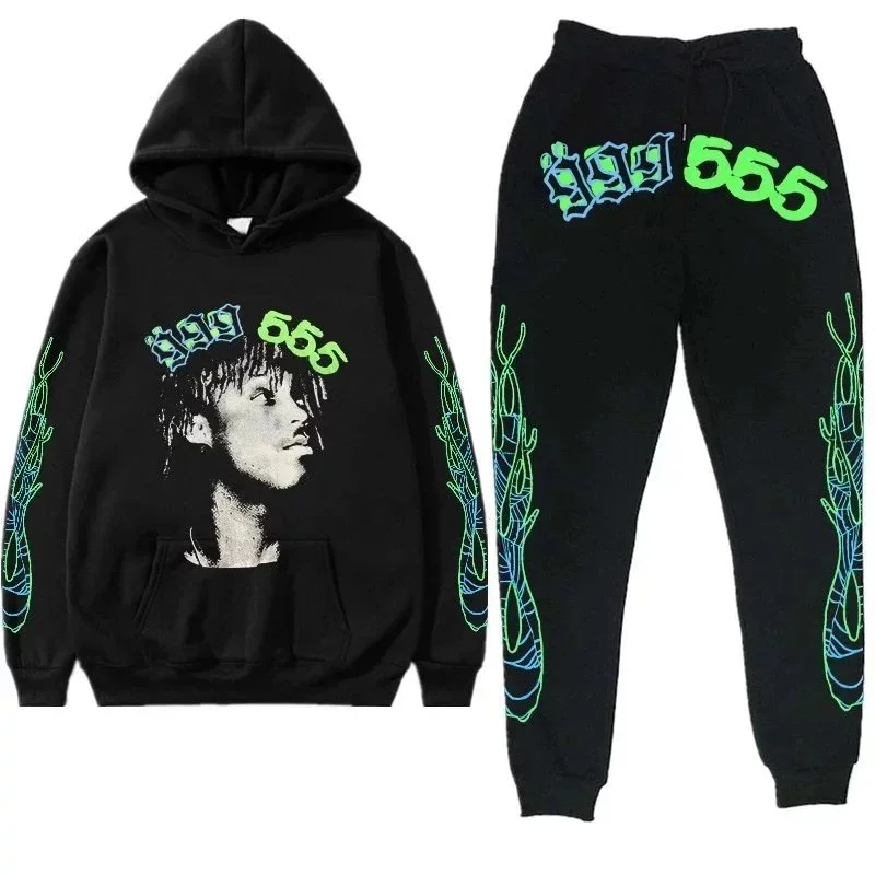 Unisex Black $99 555 Printed Tracksuit