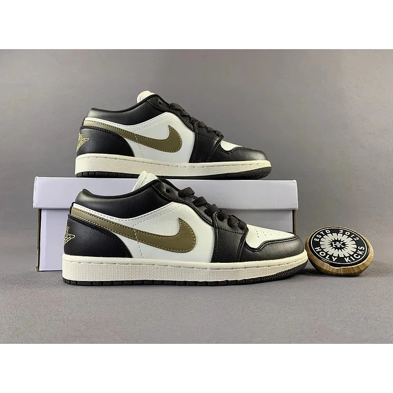 Nike Air Jordan 1 Low Black Gold Sneakers