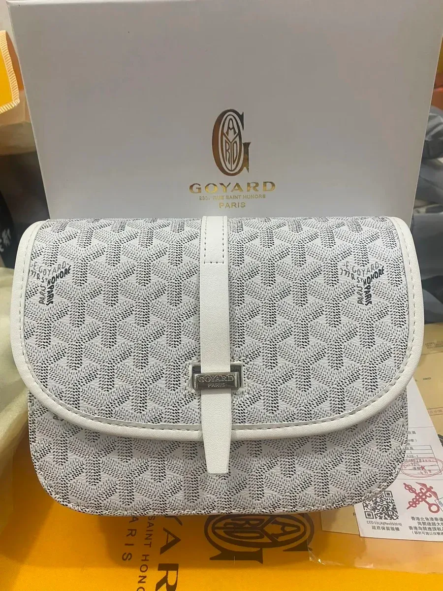 Goyard Goyardine White Leather Crossbody Bag