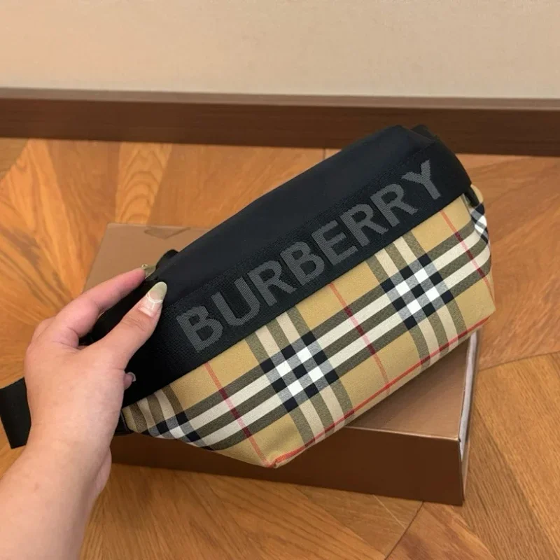 Burberry 7 Check Belt Bag Black & Tan