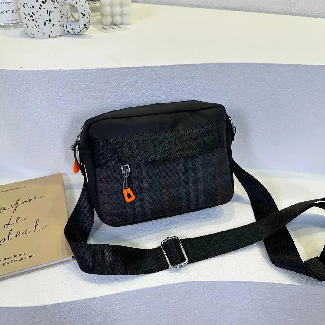 Burberry TB Monogram Check Crossbody Bag Black