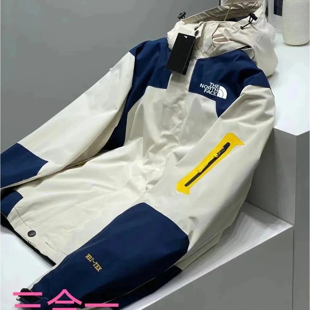 The North Face White Navy Blue Jacket Parka