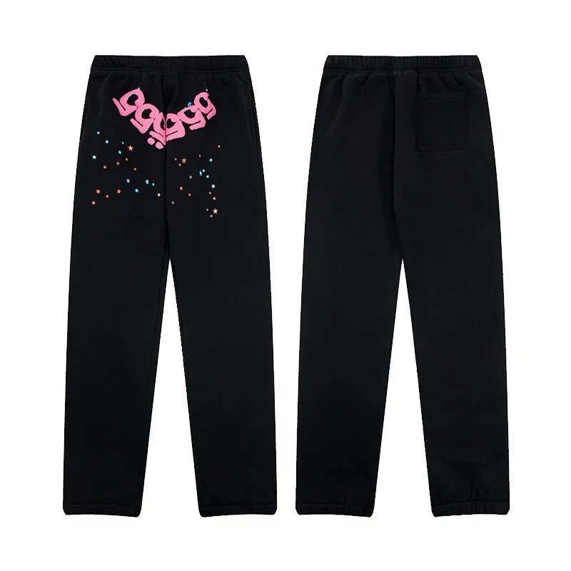Black 'Boggo' Sweatpants with Pink Graphic