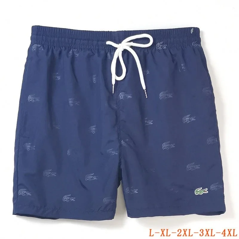 Lacoste Alligator Print Shorts Navy Blue