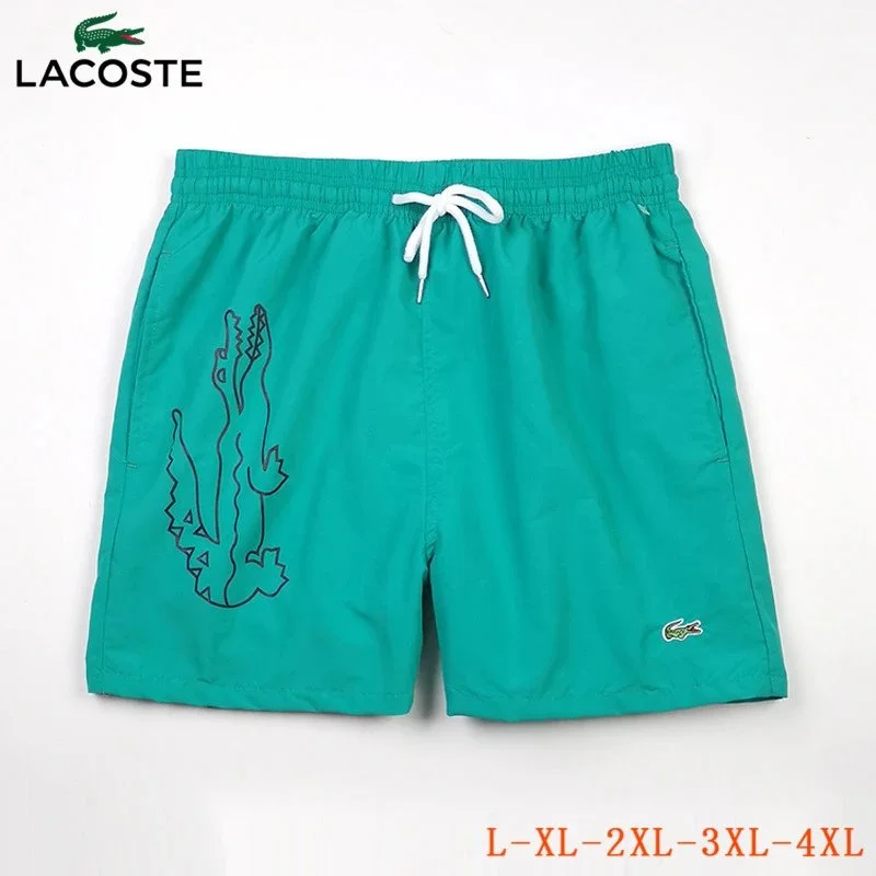Lacoste Green Crocodile Print Swim Shorts
