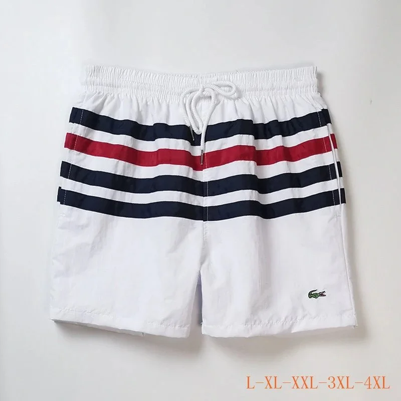 Lacoste Striped Shorts White/Navy/Red Casual