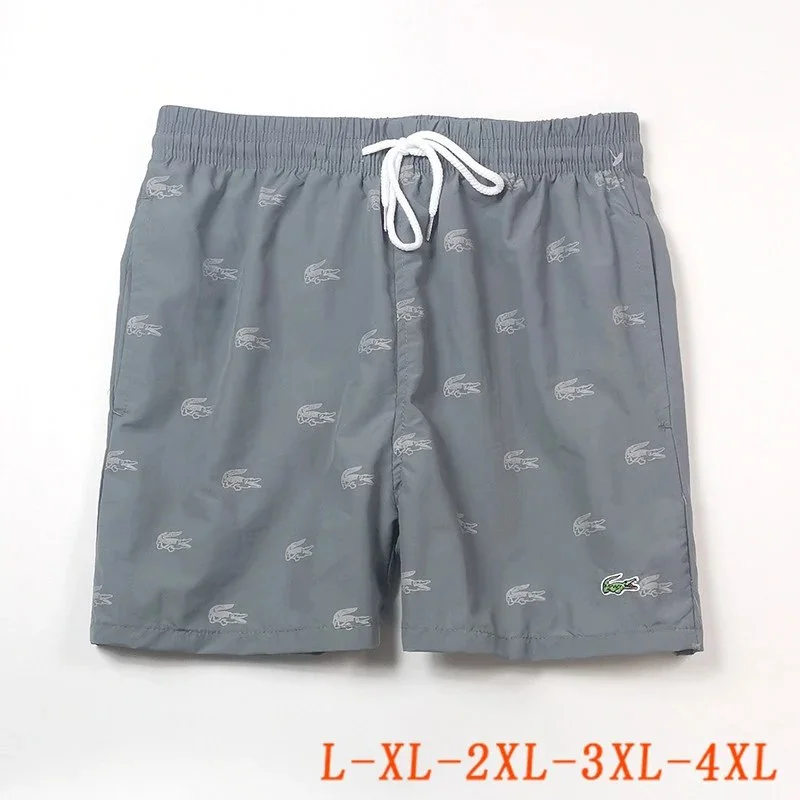 Lacoste Crocodile Print Shorts Grey Casual