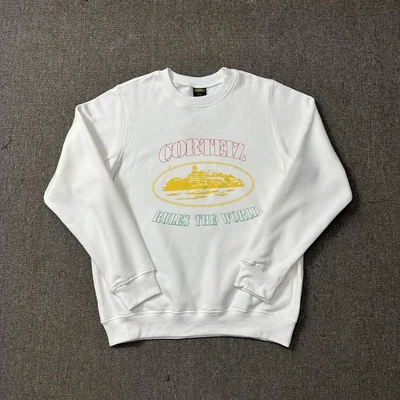 Corteiz Rules the World White Sweatshirt