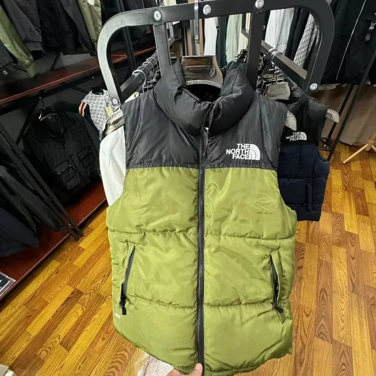 The North Face Nuptse Olive Green Vest
