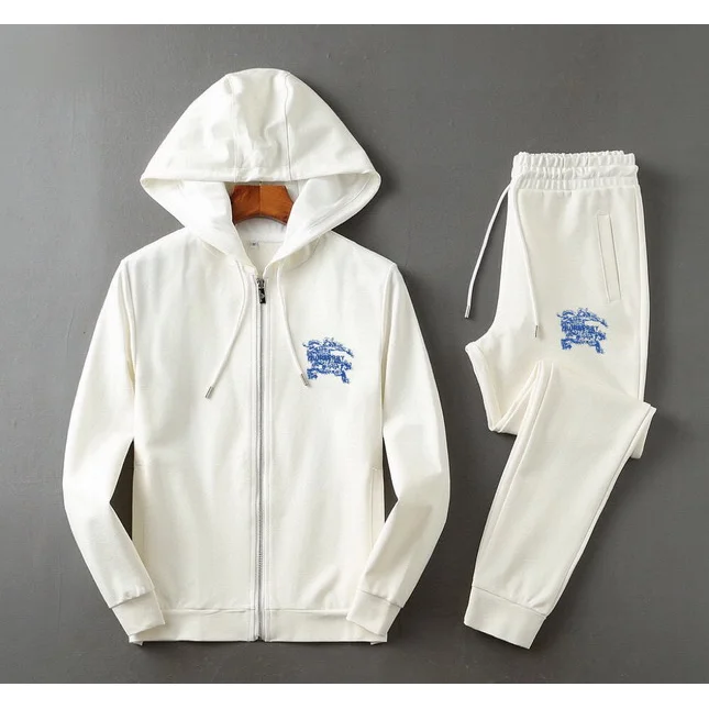 Burberry TB Monogram White Hoodie & Pants Set