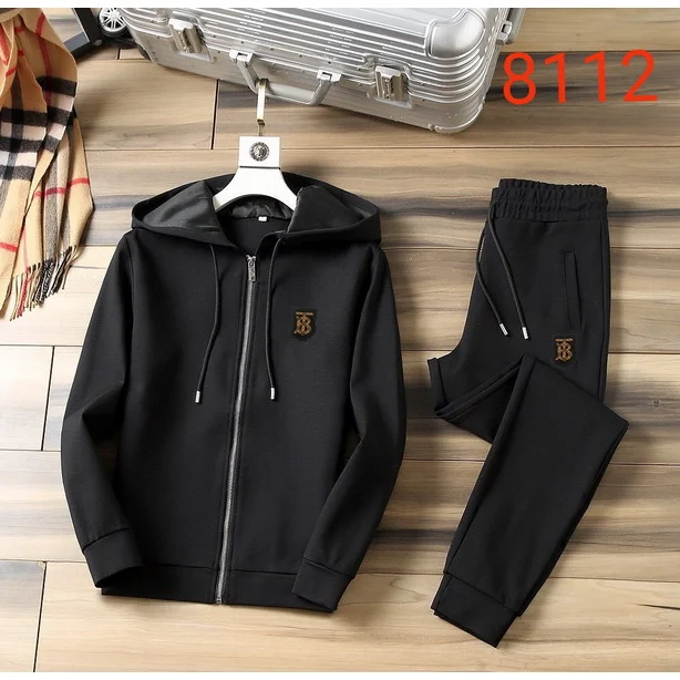 Burberry TB Monogram Black Hoodie & Pants Set