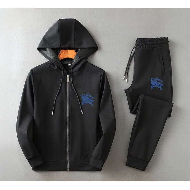 Burberry TB Monogram Black Hoodie & Pants Set
