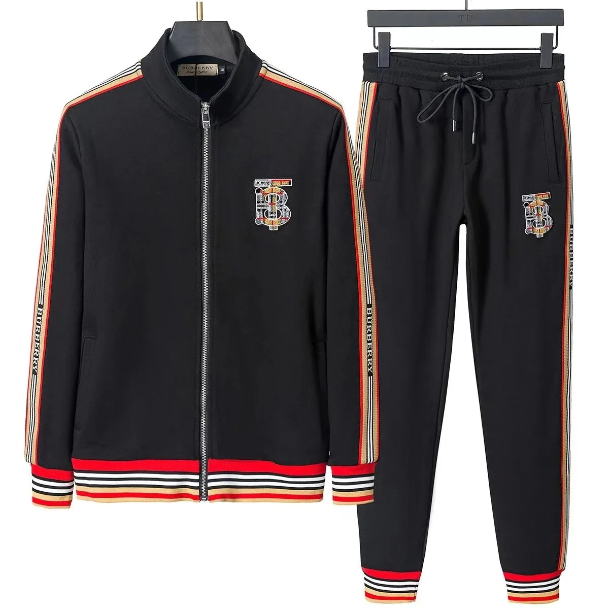 Burberry Black TB Logo Tracksuit Set