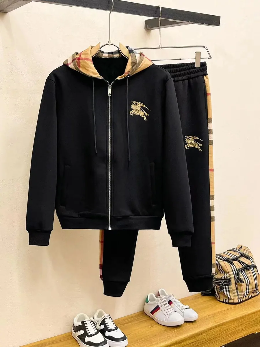 Burberry Black Equestrian Logo Tracksuit