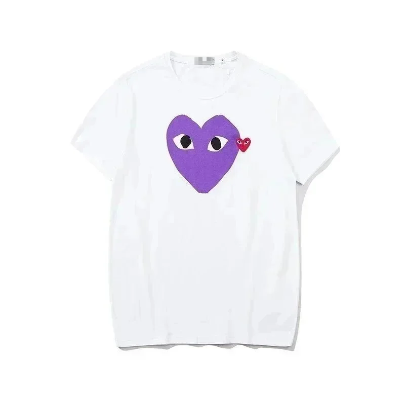 Comme des Garçons Heart Print T-Shirt Purple