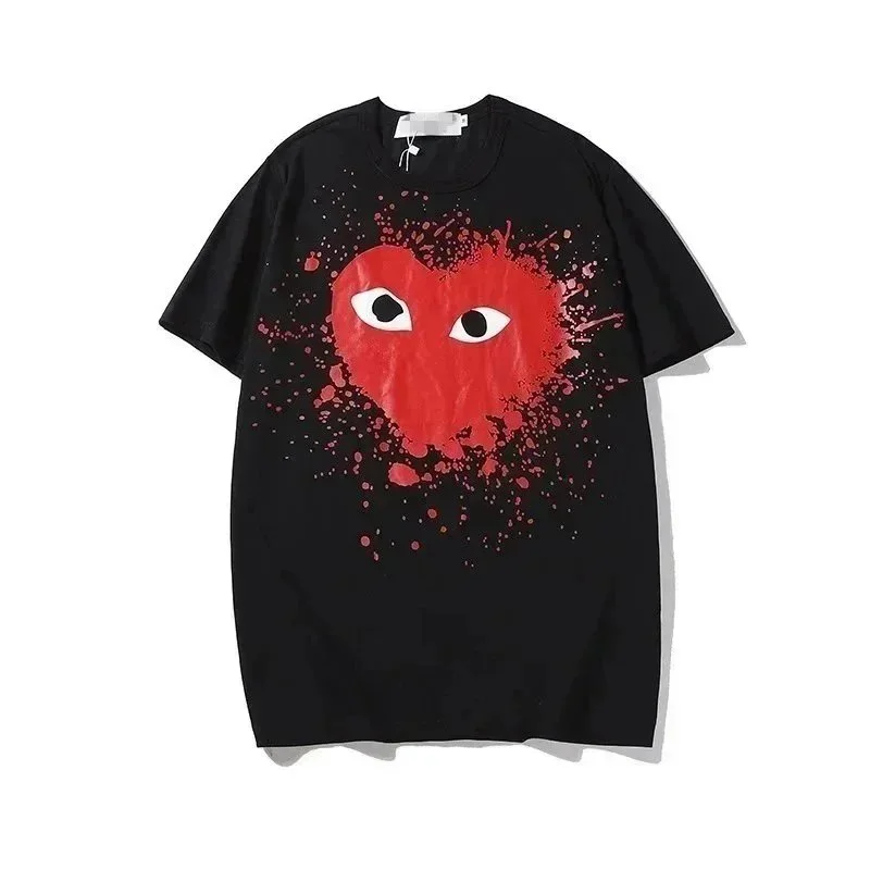 Comme des Garçons Heart Print Black T-Shirt