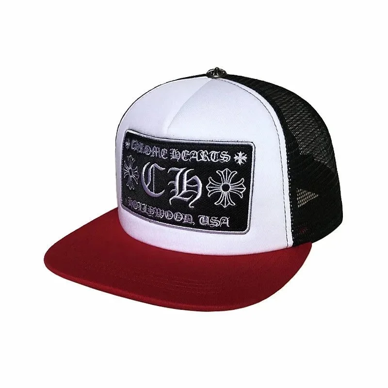 Chrome Hearts CH Patch Trucker Cap White/Red
