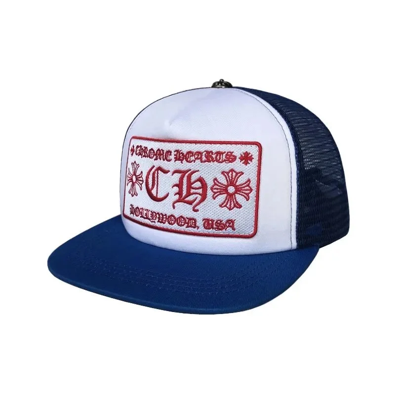 Chrome Hearts White/Navy Cross Trucker Hat