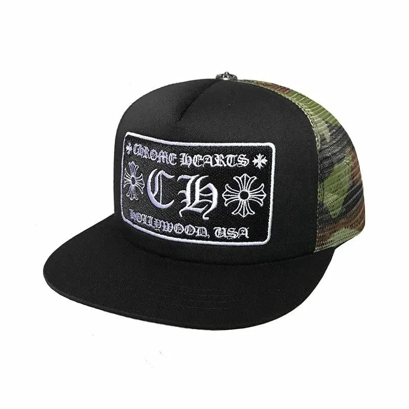 Chrome Hearts CH Hollywood USA Camo Trucker Cap