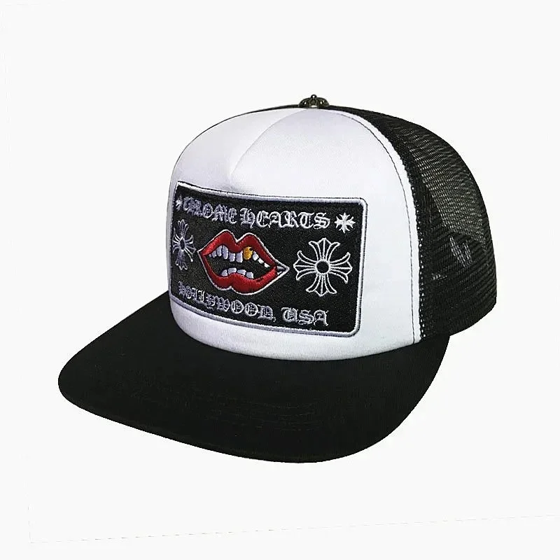 Chrome Hearts CH Cross Trucker Hat Black/White