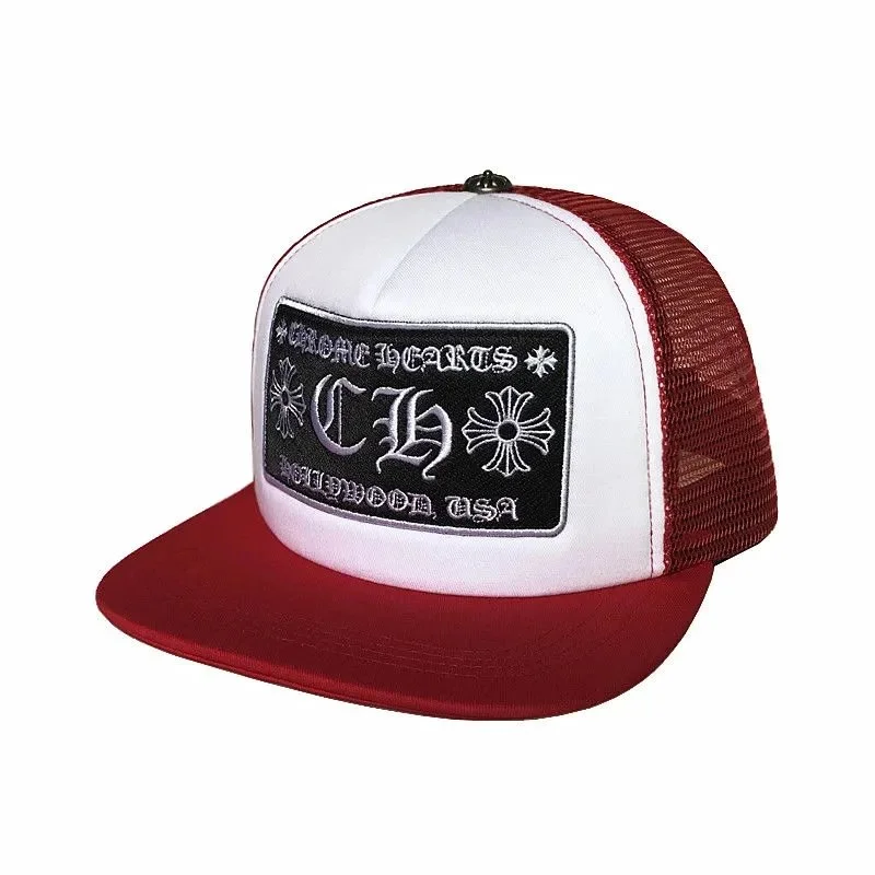 Chrome Hearts CH Patch Trucker Cap White/Red