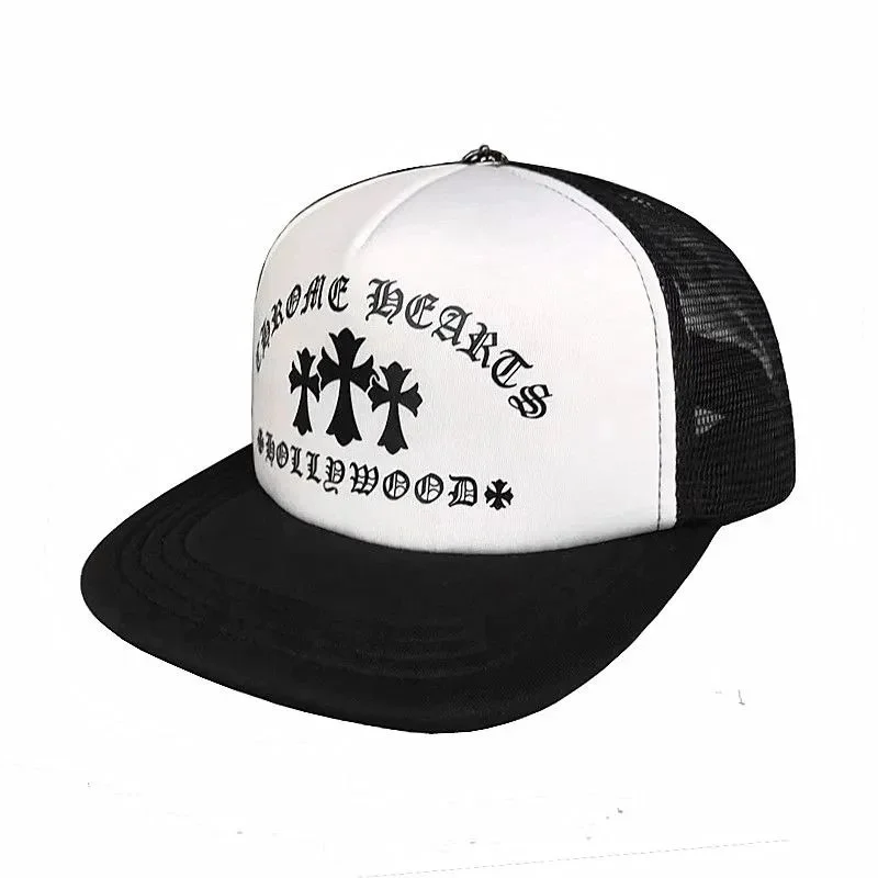 Chrome Hearts Hollywood Cross Trucker Hat Black/White