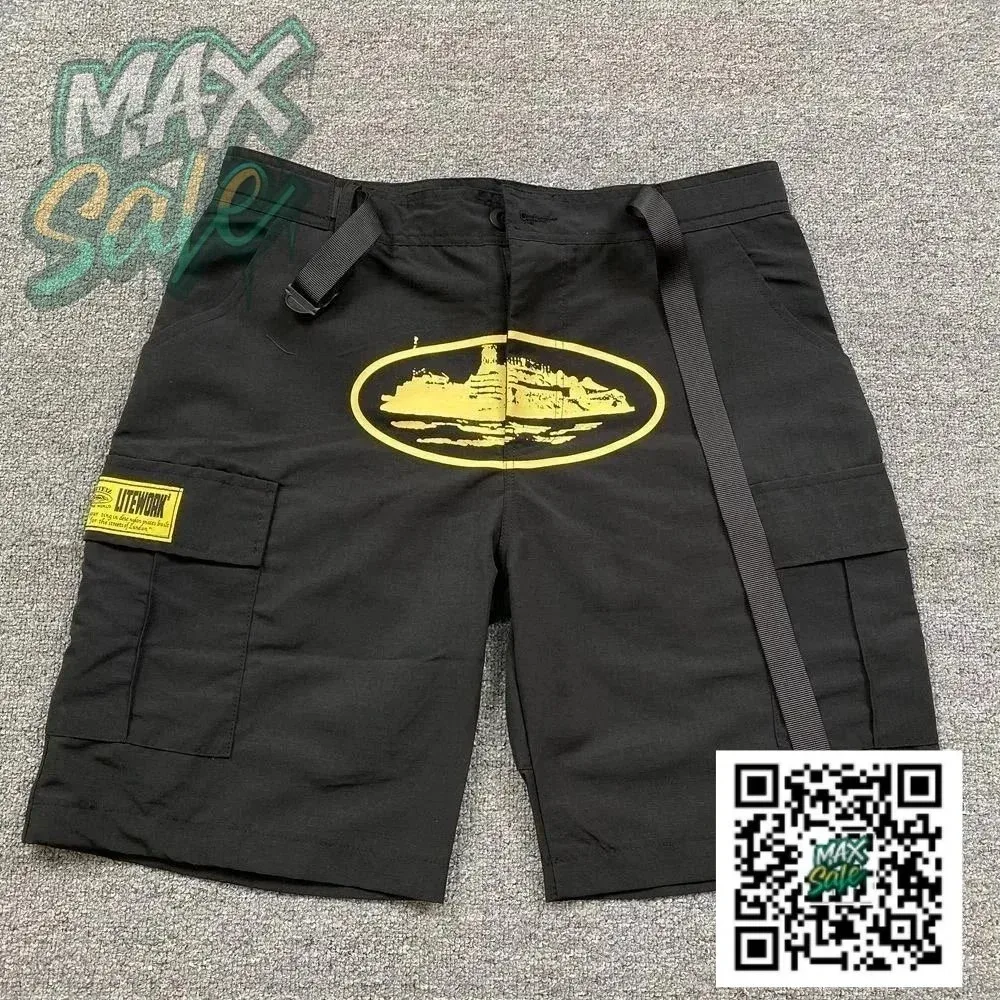 Black Litework Cargo Shorts
