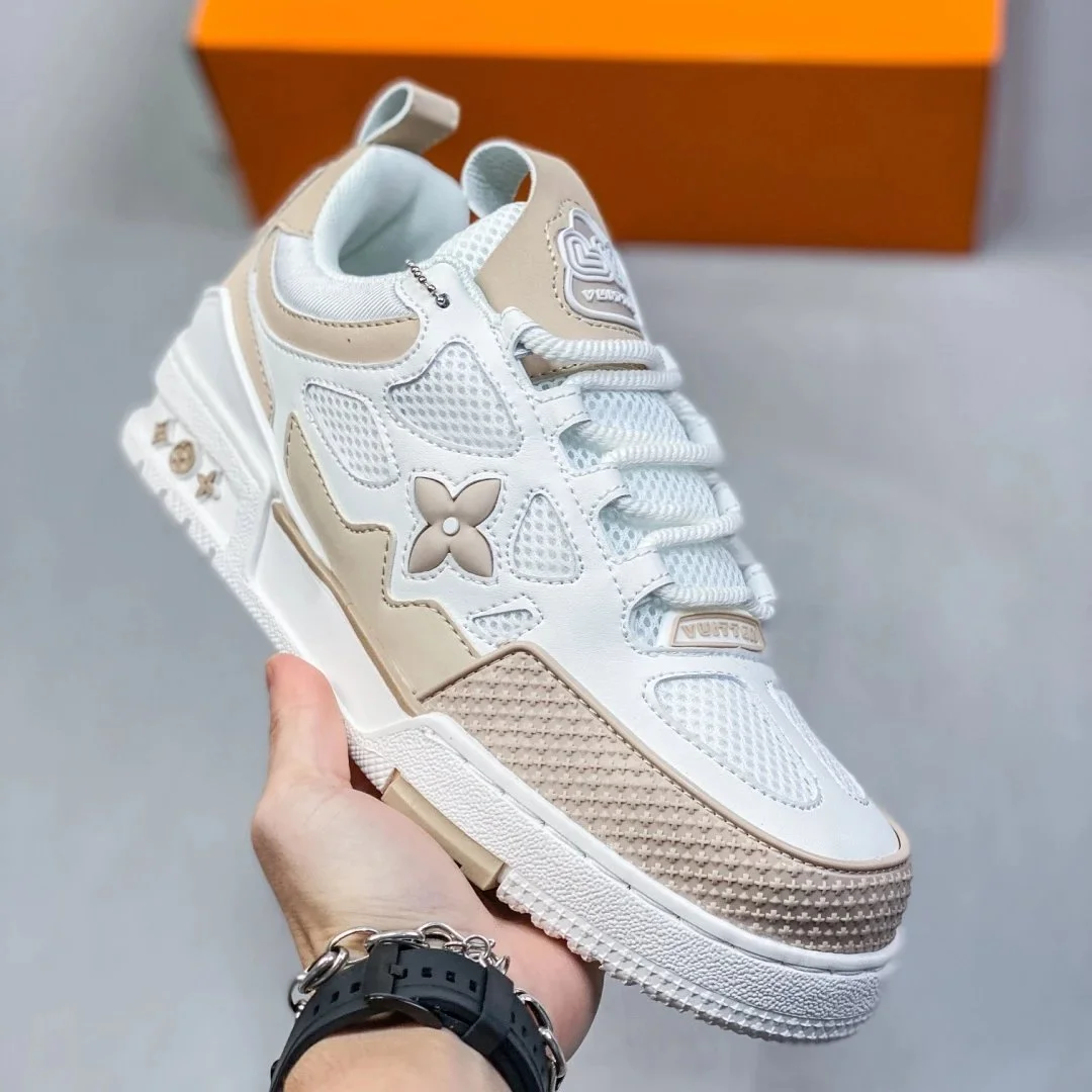 Louis Vuitton LV Trainer White & Beige Sneakers