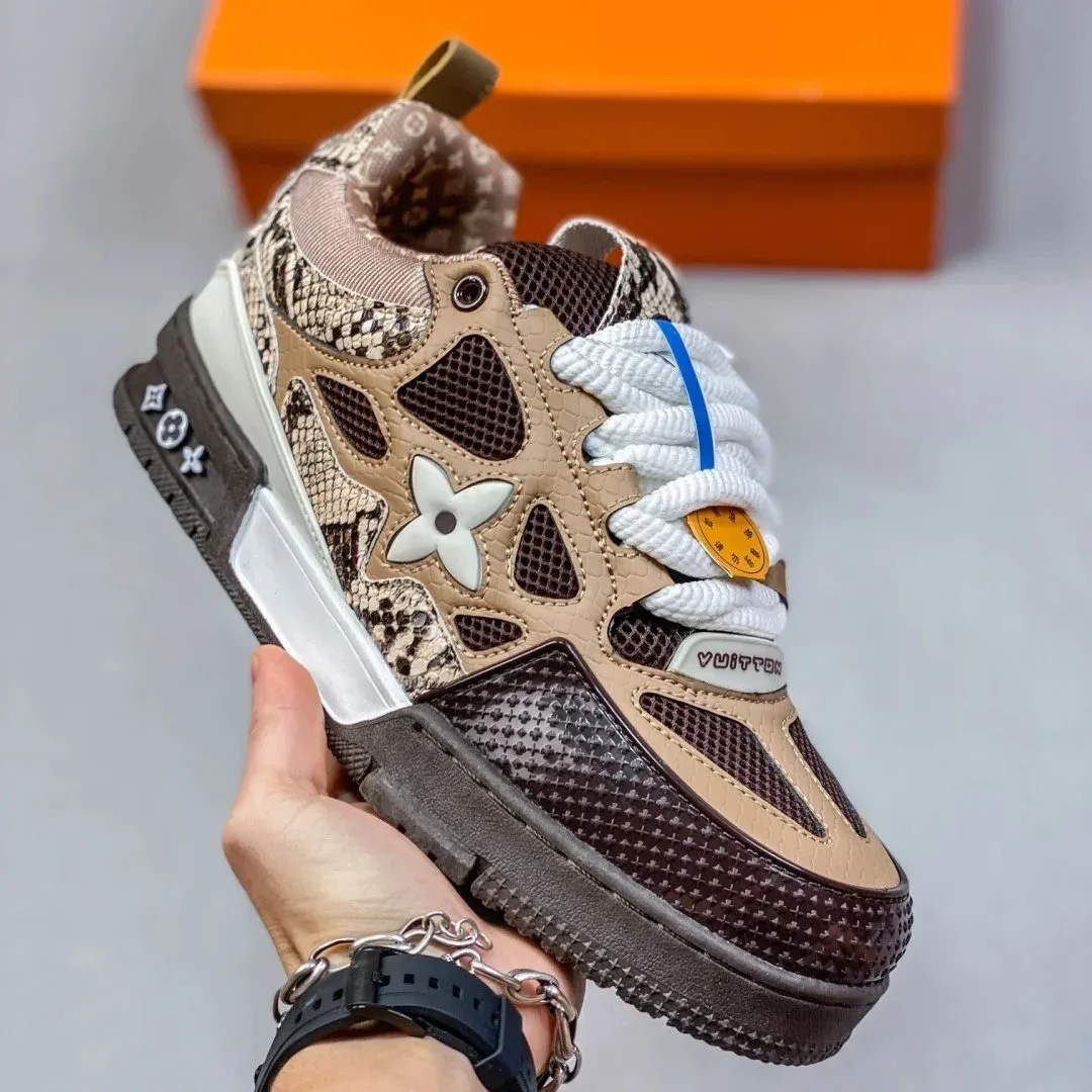Louis Vuitton LV Trainer Snake Print Sneakers