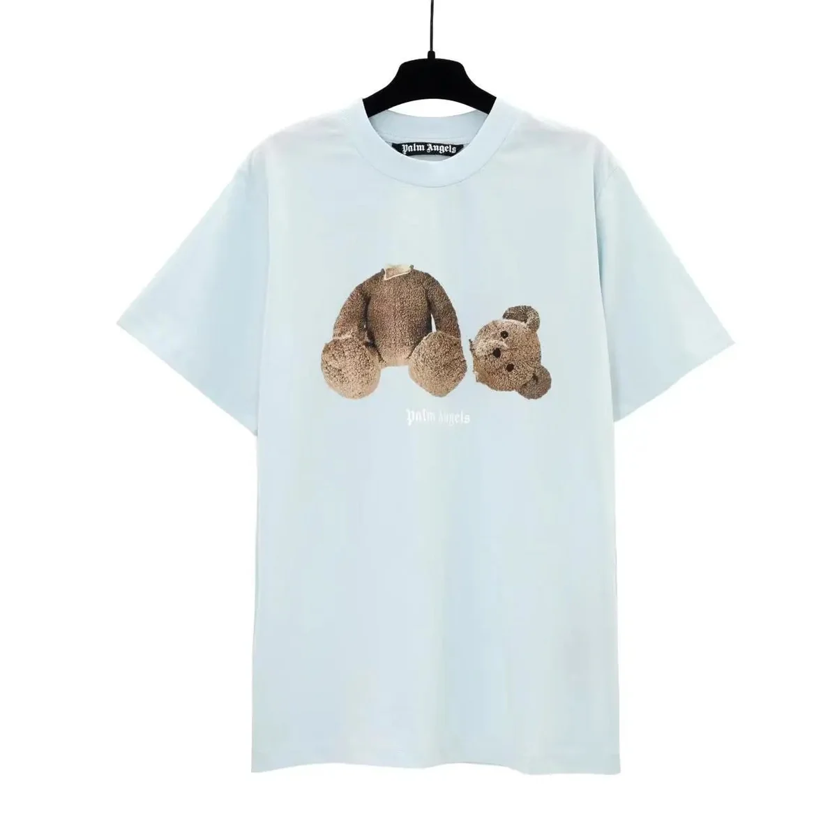 Palm Angels Bear Print T-Shirt Light Blue