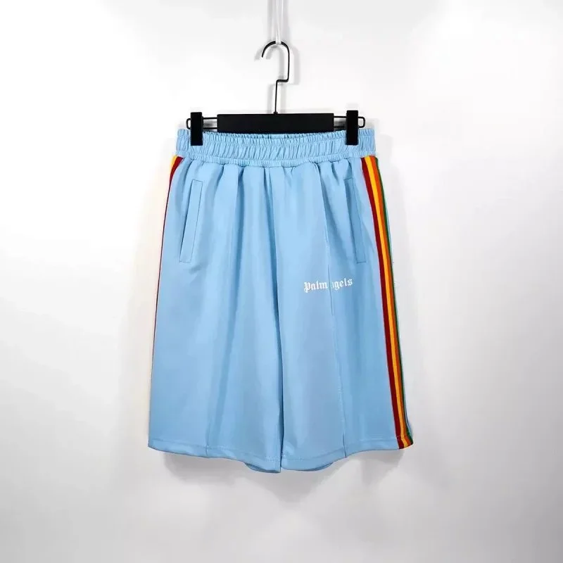 Palm Angels Track Blue Rainbow Shorts