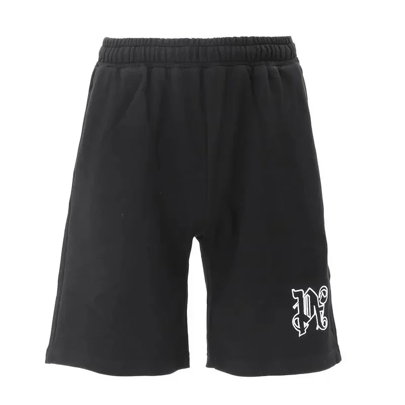 Black Letter 'M' Embroidered Shorts