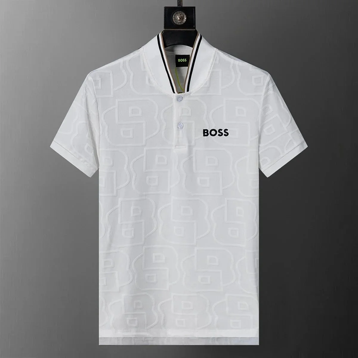 Hugo Boss White Embossed Logo Polo Shirt